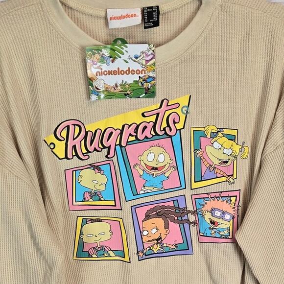 Nickelodeon Rugrats Cartoon Graphic Thermal M/L Long Sleeve Crop Animated 90's - Picture 3 of 9